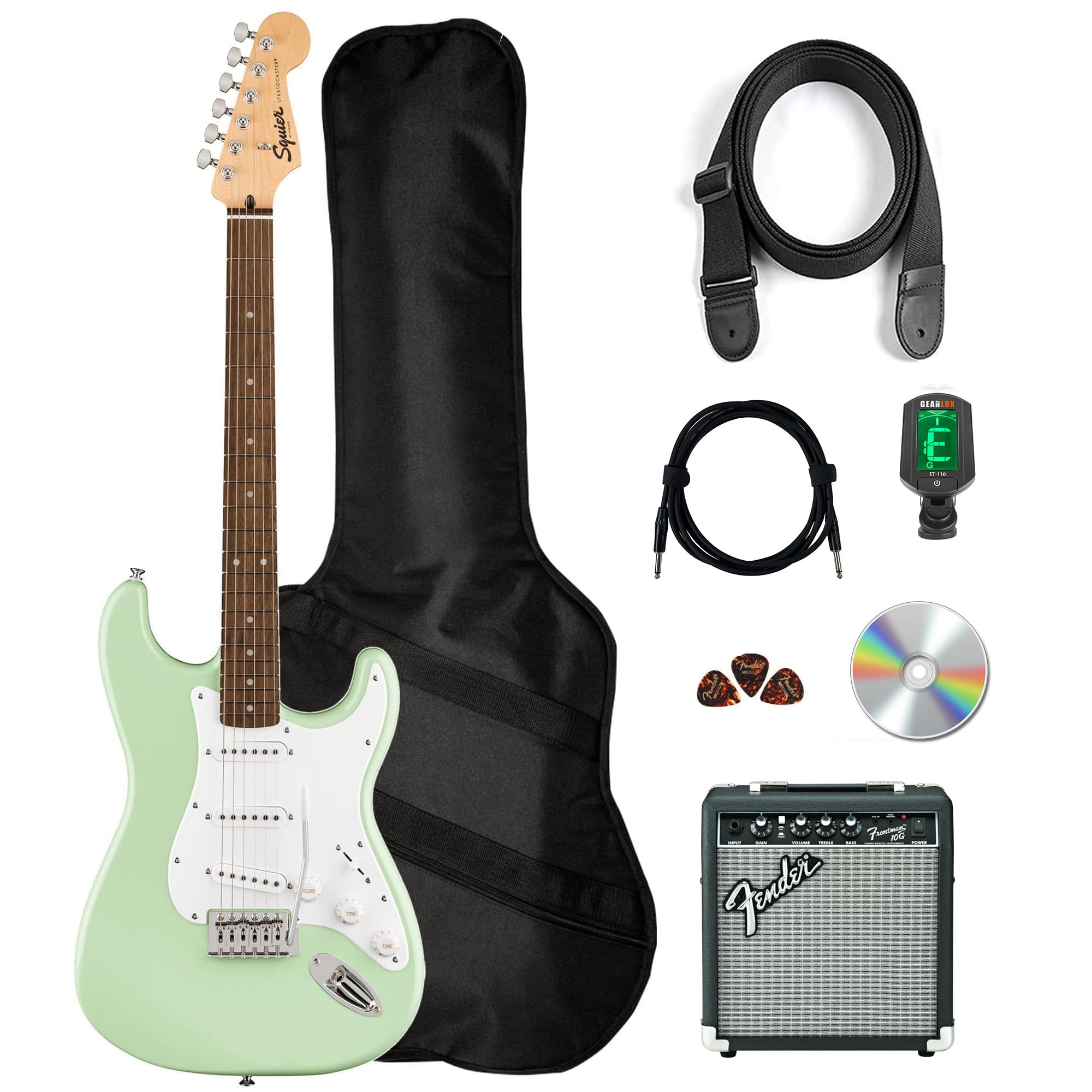 Amazon.com: Fender Squier Sonic Stratocaster Pack - Surf Green